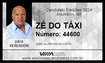 Candidato ZÉ DO TÁXI 2024 - ÁGUA BOA - Eleições