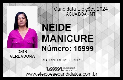 Candidato NEIDE MANICURE 2024 - ÁGUA BOA - Eleições