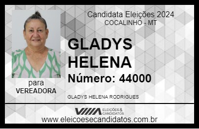 Candidato GLADYS HELENA 2024 - COCALINHO - Eleições