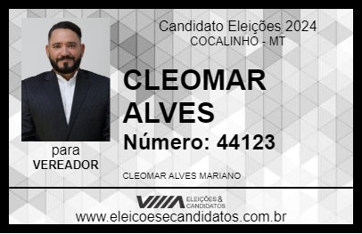 Candidato CLEOMAR ALVES 2024 - COCALINHO - Eleições