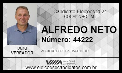 Candidato ALFREDO NETO 2024 - COCALINHO - Eleições