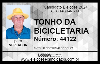 Candidato TONHO DA BICICLETARIA 2024 - ALTO TAQUARI - Eleições