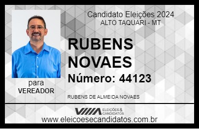 Candidato RUBENS NOVAES 2024 - ALTO TAQUARI - Eleições