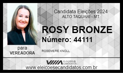 Candidato ROSY BRONZE 2024 - ALTO TAQUARI - Eleições