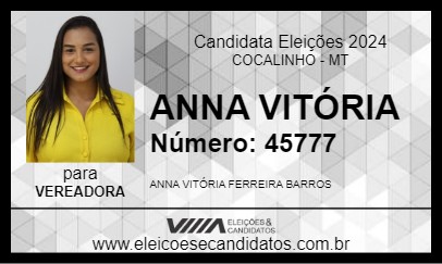 Candidato ANNA VITÓRIA 2024 - COCALINHO - Eleições