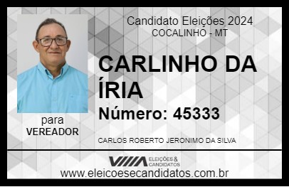 Candidato CARLINHO DA ÍRIA 2024 - COCALINHO - Eleições