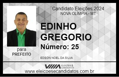 Candidato EDINHO GREGORIO 2024 - NOVA OLÍMPIA - Eleições