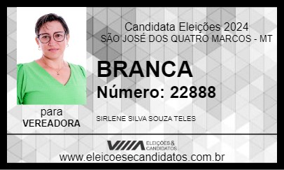 Candidato BRANCA 2024 - SÃO JOSÉ DOS QUATRO MARCOS - Eleições