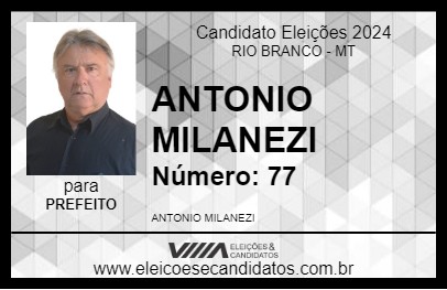 Candidato ANTONIO MILANEZI 2024 - RIO BRANCO - Eleições