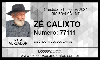 Candidato ZÉ CALIXTO 2024 - RIO BRANCO - Eleições