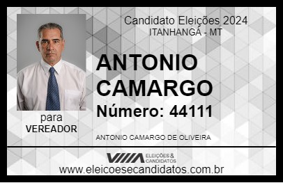 Candidato ANTONIO CAMARGO 2024 - ITANHANGÁ - Eleições