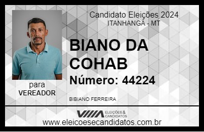 Candidato BIANO DA COHAB 2024 - ITANHANGÁ - Eleições