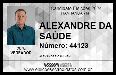 Candidato ALEXANDRE DA SAÚDE 2024 - ITANHANGÁ - Eleições