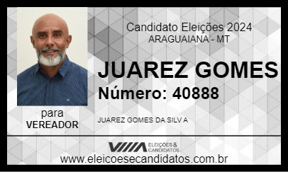 Candidato JUAREZ GOMES 2024 - ARAGUAIANA - Eleições