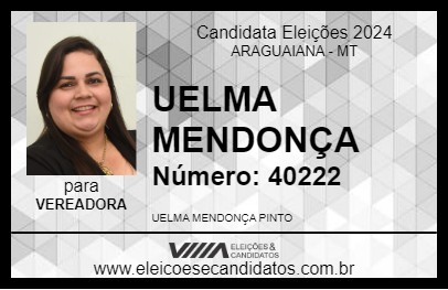 Candidato UELMA MENDONÇA 2024 - ARAGUAIANA - Eleições