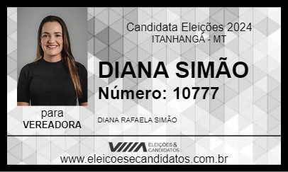 Candidato DIANA SIMÃO 2024 - ITANHANGÁ - Eleições