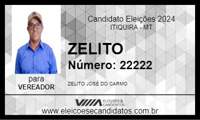 Candidato ZELITO 2024 - ITIQUIRA - Eleições