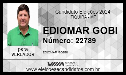 Candidato EDIOMAR GOBI 2024 - ITIQUIRA - Eleições