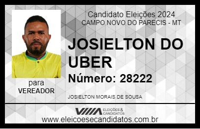 Candidato JOSIELTON DO UBER 2024 - CAMPO NOVO DO PARECIS - Eleições