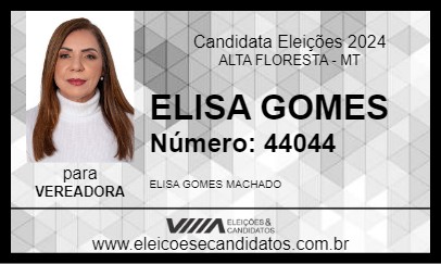 Candidato ELISA GOMES 2024 - ALTA FLORESTA - Eleições