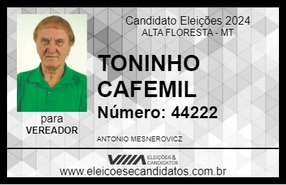 Candidato TONINHO CAFEMIL 2024 - ALTA FLORESTA - Eleições