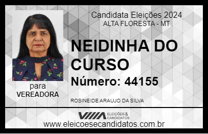 Candidato NEIDINHA DO CURSO 2024 - ALTA FLORESTA - Eleições