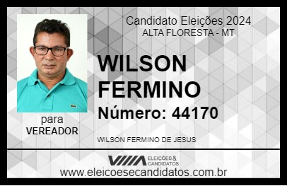 Candidato WILSON FERMINO 2024 - ALTA FLORESTA - Eleições