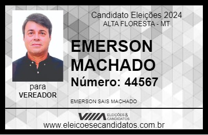 Candidato EMERSON MACHADO 2024 - ALTA FLORESTA - Eleições