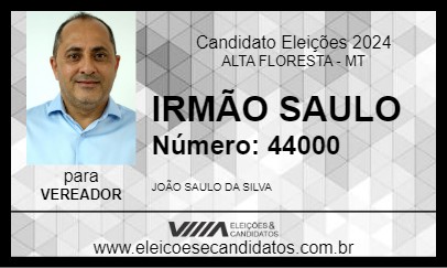 Candidato IRMÃO SAULO 2024 - ALTA FLORESTA - Eleições