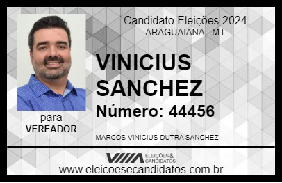 Candidato VINICIUS SANCHEZ 2024 - ARAGUAIANA - Eleições