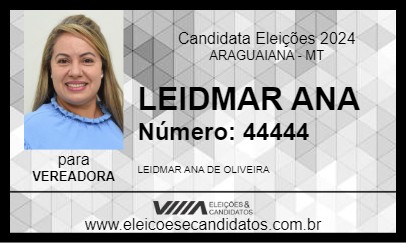 Candidato LEIDMAR ANA 2024 - ARAGUAIANA - Eleições