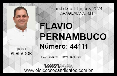 Candidato FLAVIO PERNAMBUCO 2024 - ARAGUAIANA - Eleições