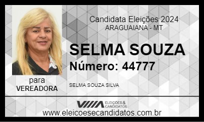 Candidato SELMA SOUZA 2024 - ARAGUAIANA - Eleições