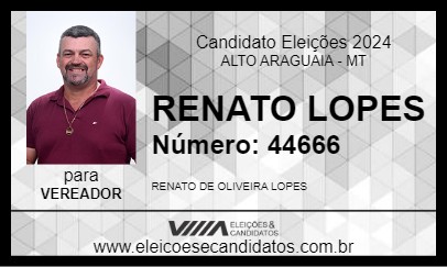 Candidato RENATO LOPES 2024 - ALTO ARAGUAIA - Eleições