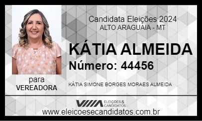 Candidato KÁTIA ALMEIDA 2024 - ALTO ARAGUAIA - Eleições