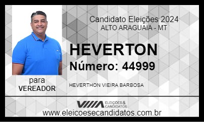 Candidato HEVERTON 2024 - ALTO ARAGUAIA - Eleições