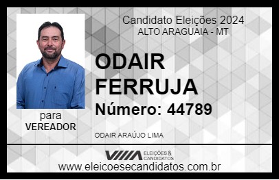 Candidato ODAIR FERRUJA 2024 - ALTO ARAGUAIA - Eleições