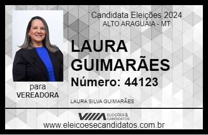 Candidato LAURA GUIMARÃES 2024 - ALTO ARAGUAIA - Eleições