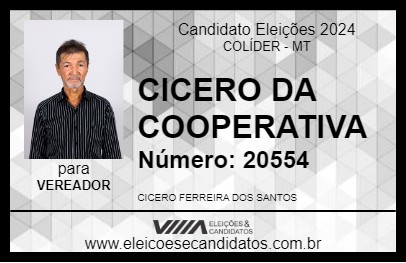 Candidato CICERO DA COOPERATIVA 2024 - COLÍDER - Eleições