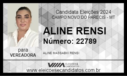 Candidato ALINE RENSI 2024 - CAMPO NOVO DO PARECIS - Eleições