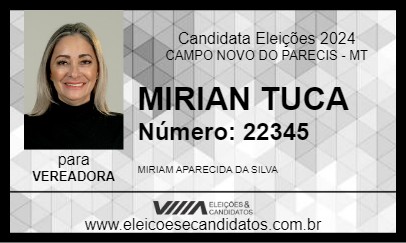 Candidato MIRIAM RETISALES 2024 - CAMPO NOVO DO PARECIS - Eleições