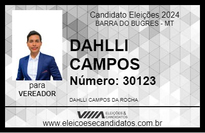 Candidato DAHLLI CAMPOS 2024 - BARRA DO BUGRES - Eleições