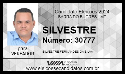 Candidato SILVESTRE 2024 - BARRA DO BUGRES - Eleições