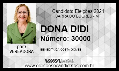 Candidato DONA DIDI 2024 - BARRA DO BUGRES - Eleições