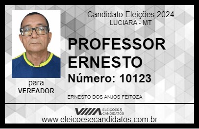 Candidato PROFESSOR ERNESTO 2024 - LUCIARA - Eleições