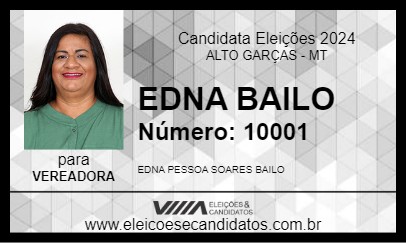 Candidato EDNA BAILO 2024 - ALTO GARÇAS - Eleições