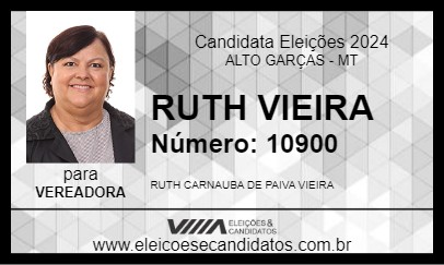 Candidato RUTH VIEIRA 2024 - ALTO GARÇAS - Eleições