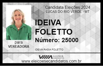 Candidato IDEIVA FOLETTO 2024 - LUCAS DO RIO VERDE - Eleições