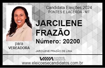 Candidato JARCILENE FRAZÃO 2024 - PONTES E LACERDA - Eleições