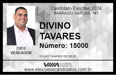 Candidato DIVINO TAVARES 2024 - BARRA DO GARÇAS - Eleições